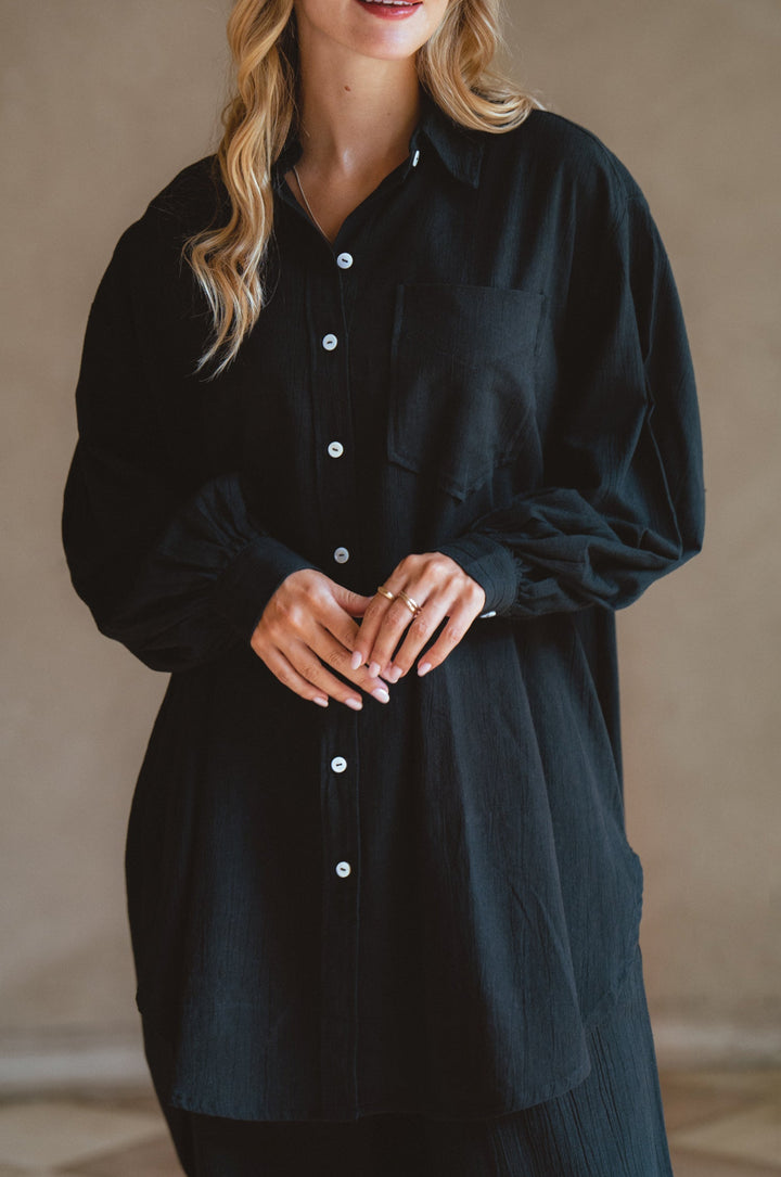 Calin Long Sleeve Oversized Shirt by ELF