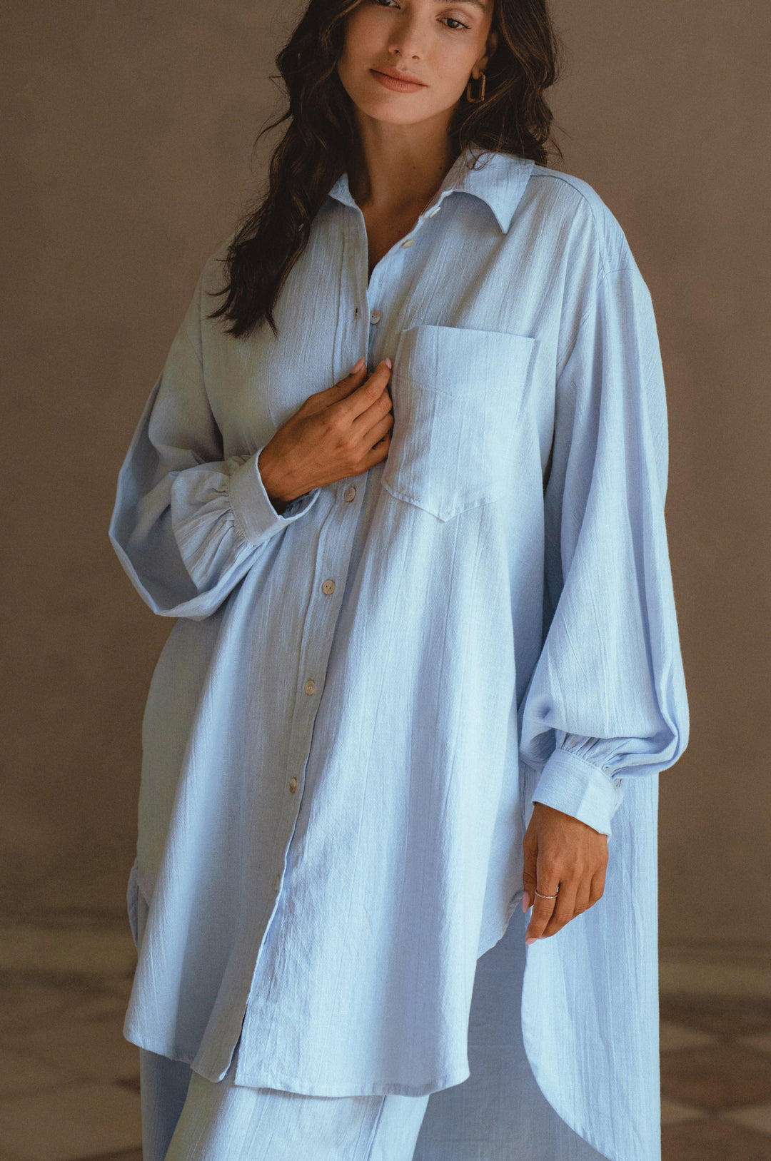 Calin Long Sleeve Oversized Shirt by ELF