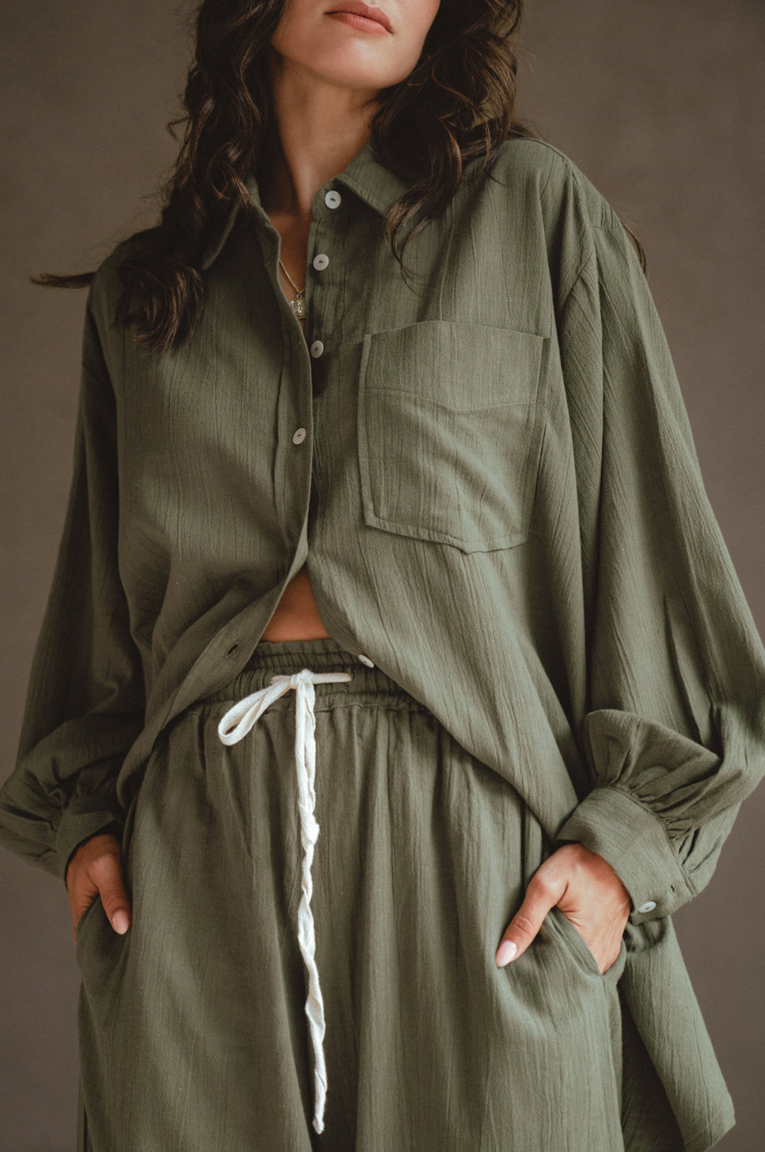 Calin Long Sleeve Oversized Shirt by ELF