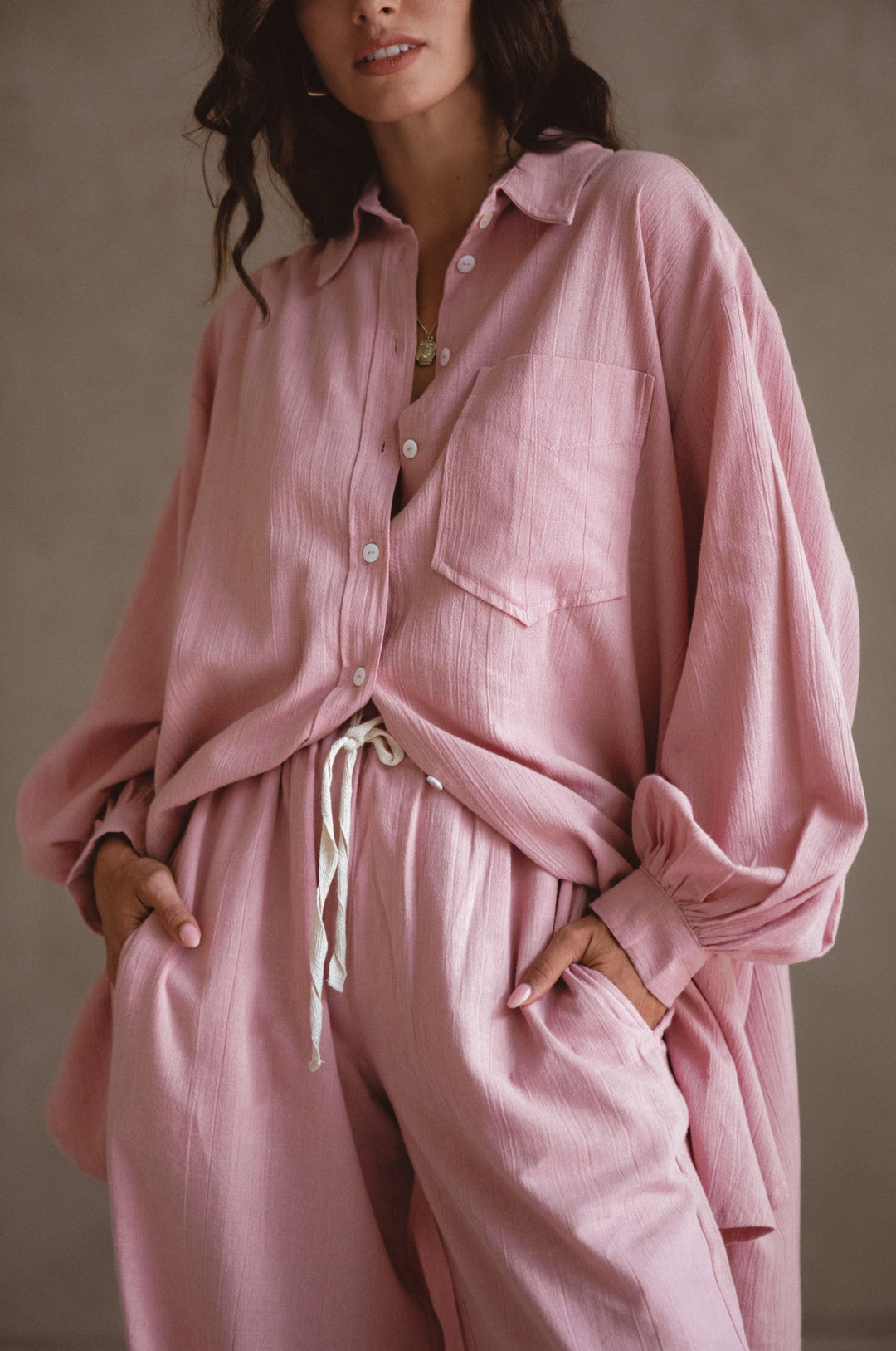 Calin Long Sleeve Oversized Shirt by ELF