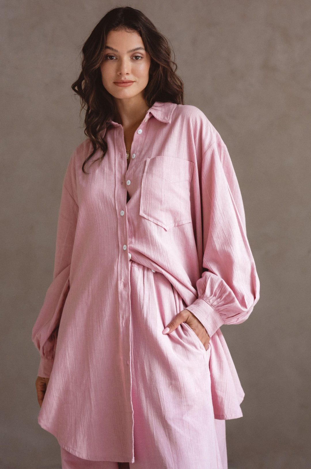 Calin Long Sleeve Oversized Shirt by ELF