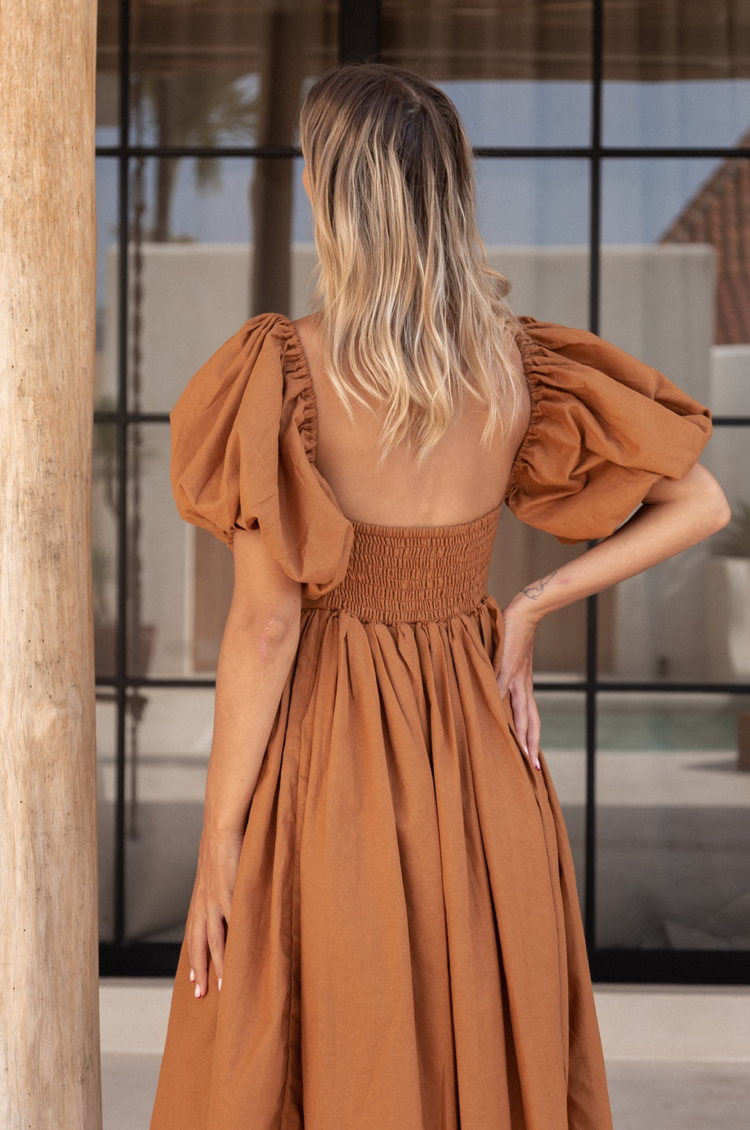 Cherie Puff Sleeve Midi Dress by ELF