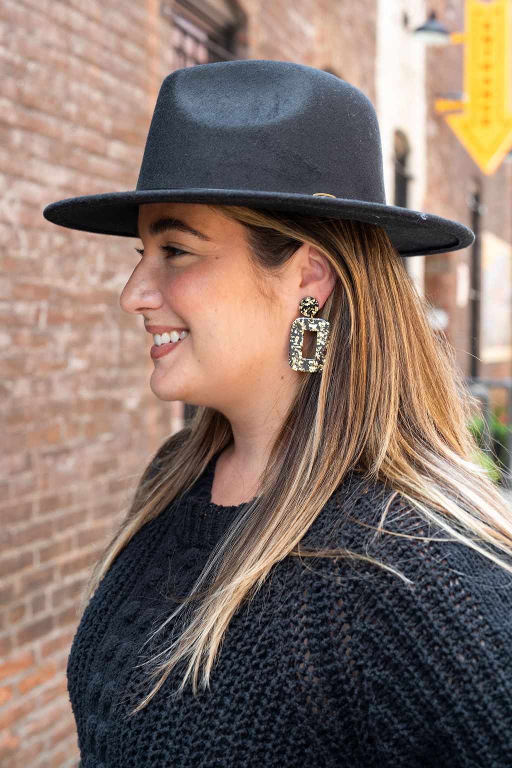 Margot Earrings - Black Gold Flake by Spiffy & Splendid