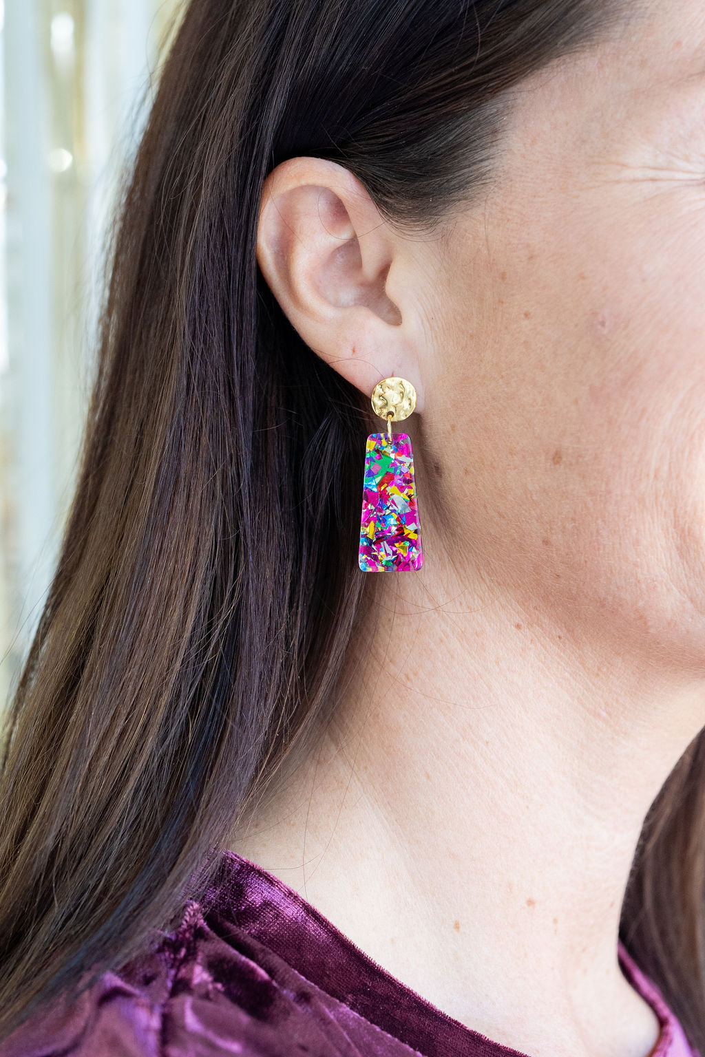 Mia Mini Earrings - Pink Sparkle by Spiffy & Splendid