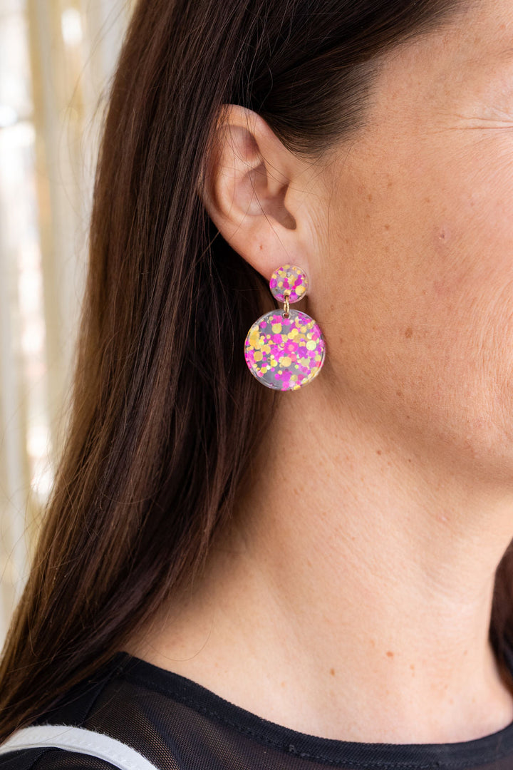 Addy Earrings - Pink Confetti by Spiffy & Splendid