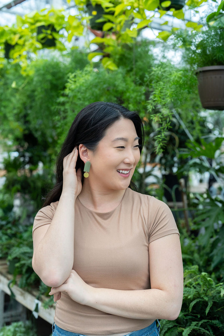 Rory Earrings - Sage & Lemon by Spiffy & Splendid