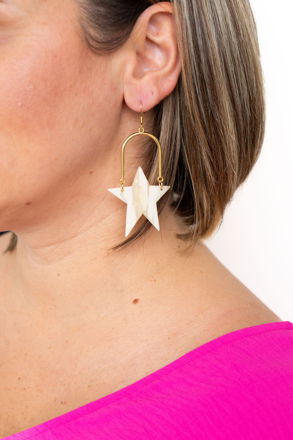 Rosie Star Earrings - Ivory by Spiffy & Splendid