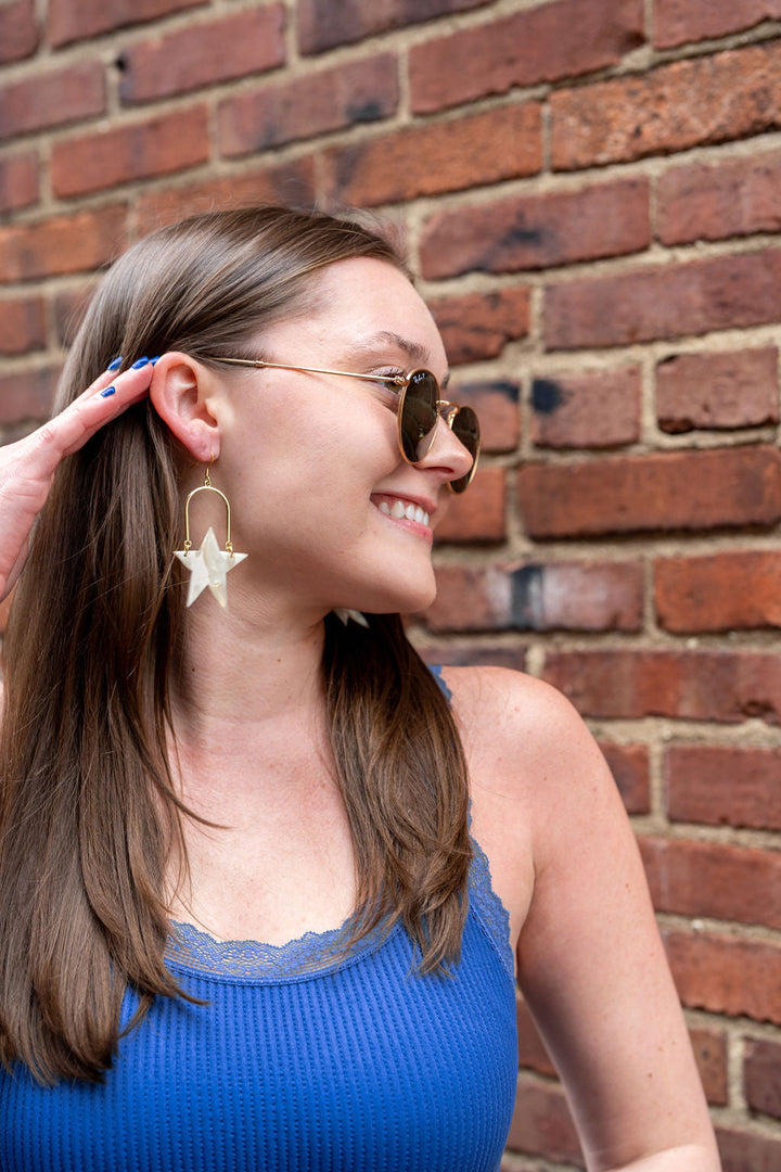 Rosie Star Earrings - Ivory by Spiffy & Splendid