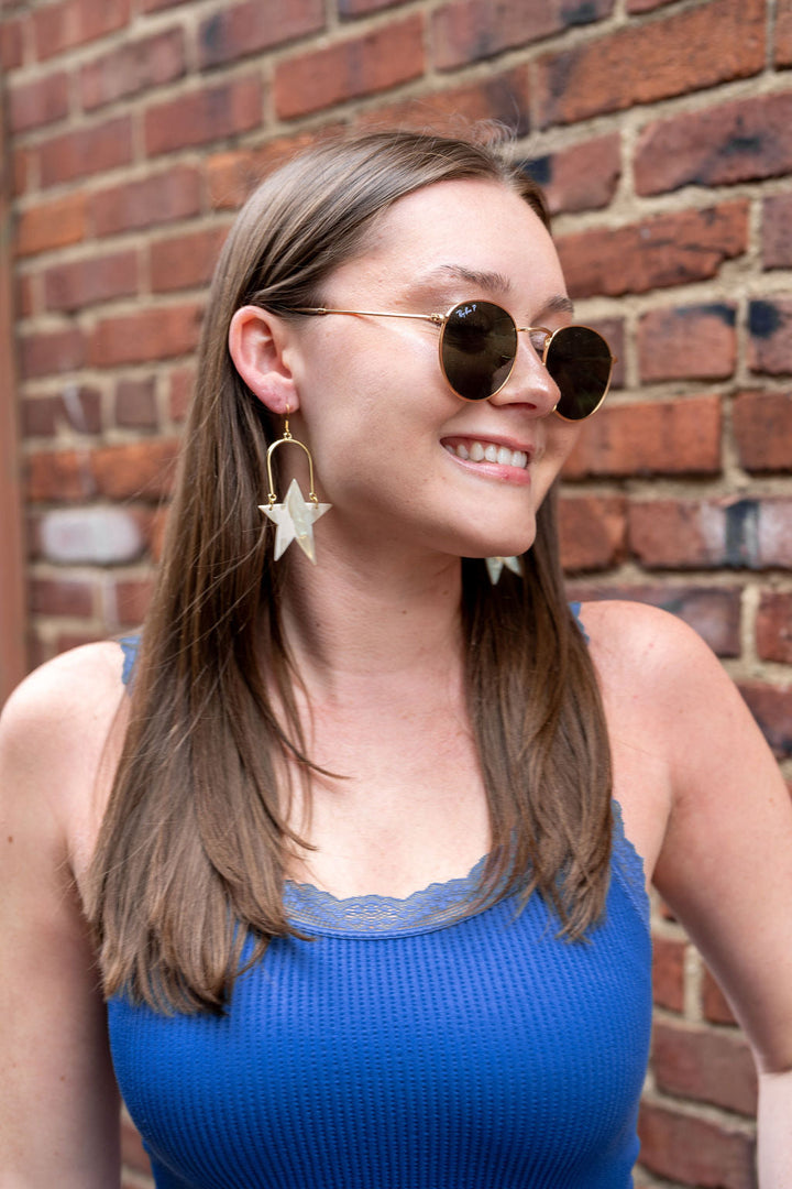 Rosie Star Earrings - Ivory by Spiffy & Splendid