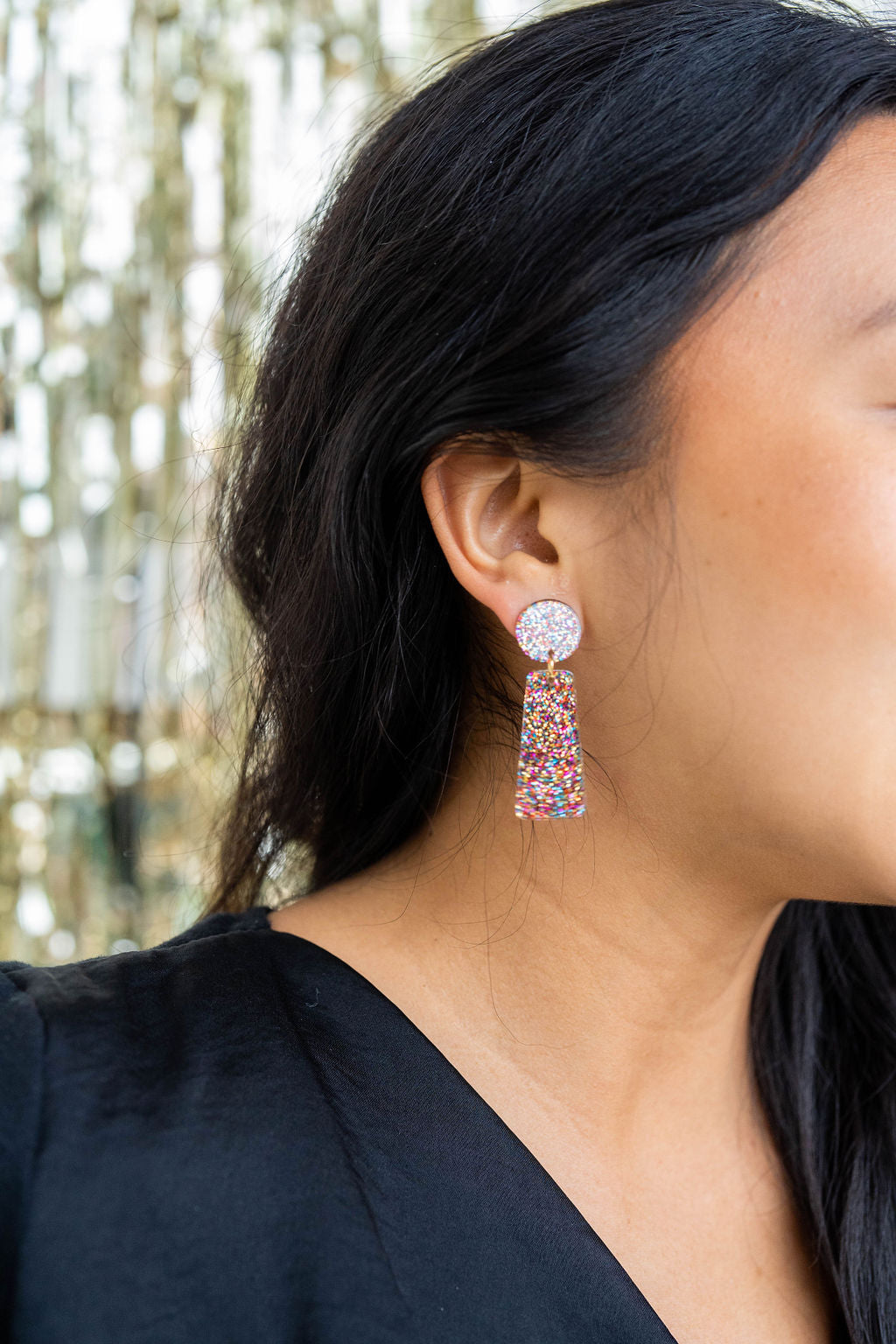 Mia Earrings - Rainbow Glitter by Spiffy & Splendid