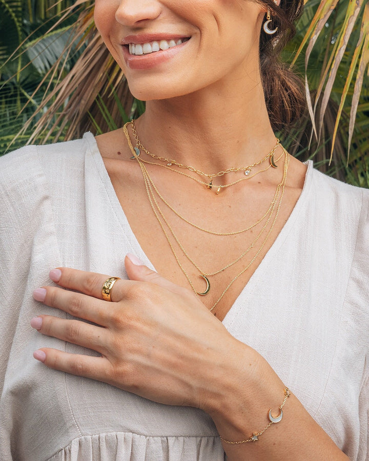 Crescent & Bar Multi Layer Necklace by Sterling Forever