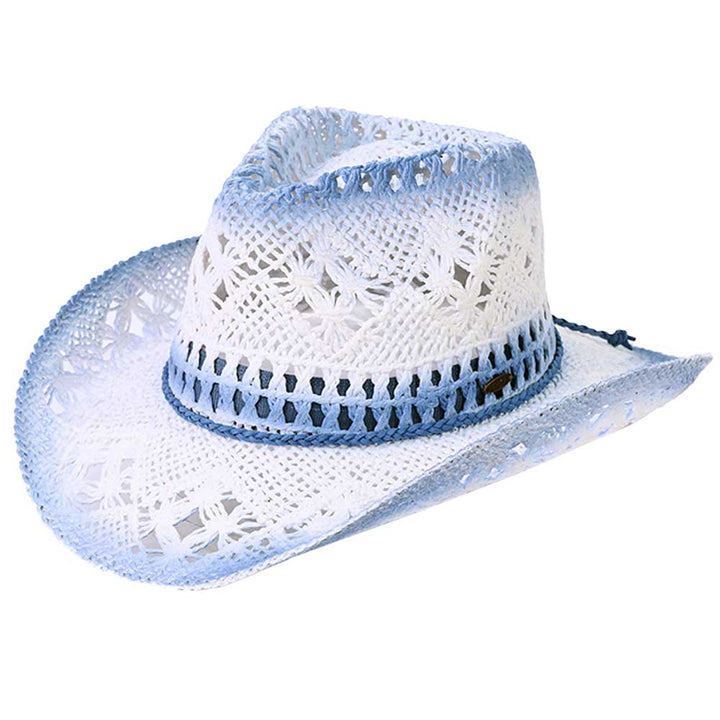 C.C Ombre Open Weave Cowboy Hat by Madeline Love