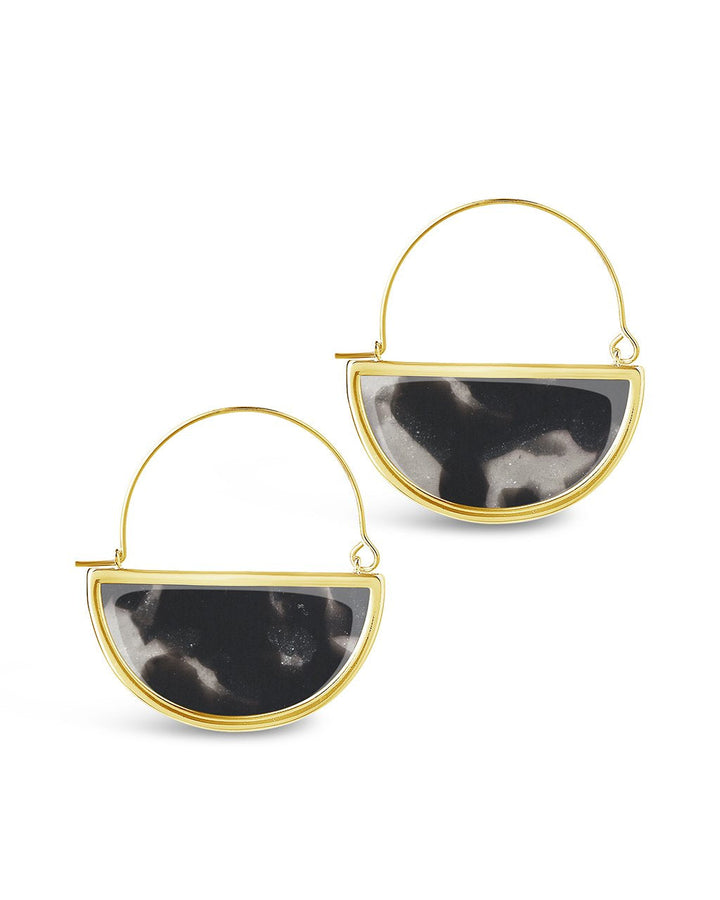 Resin Half Moon Dangle Earrings by Sterling Forever