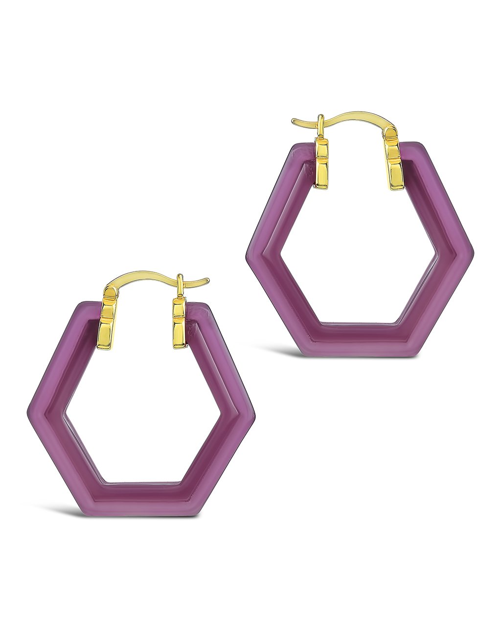 Lucite Hex Hoops by Sterling Forever