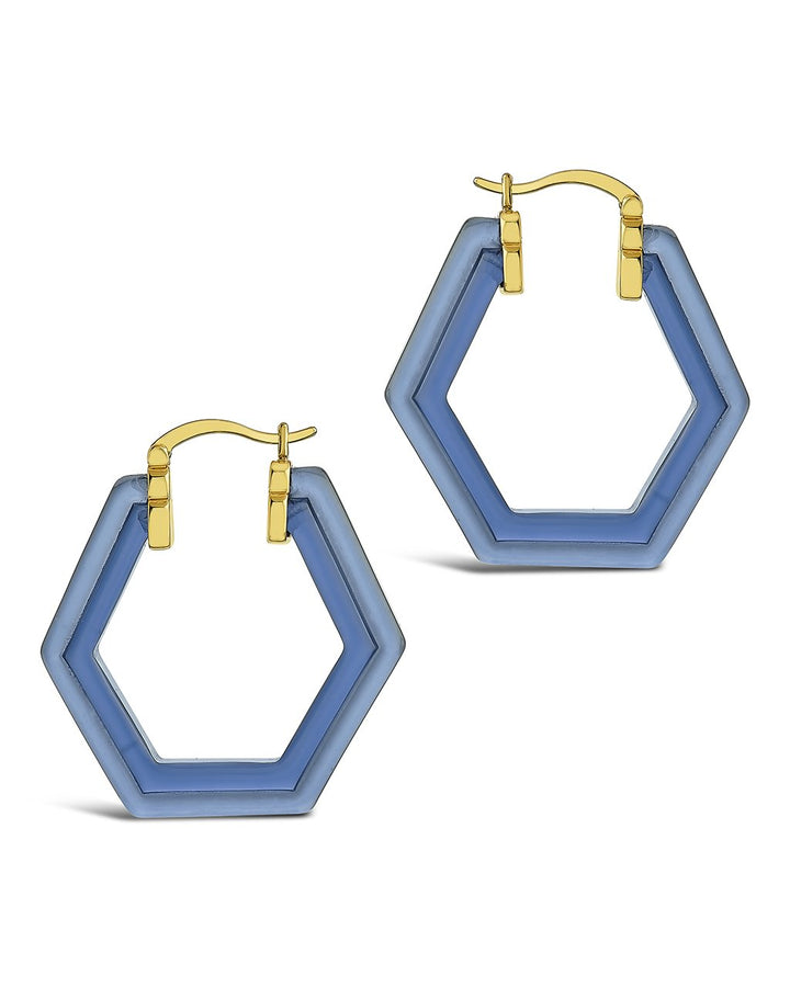 Lucite Hex Hoops by Sterling Forever