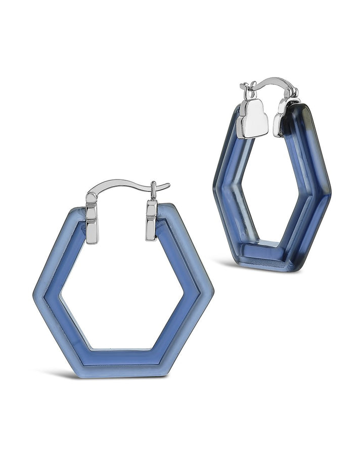 Lucite Hex Hoops by Sterling Forever