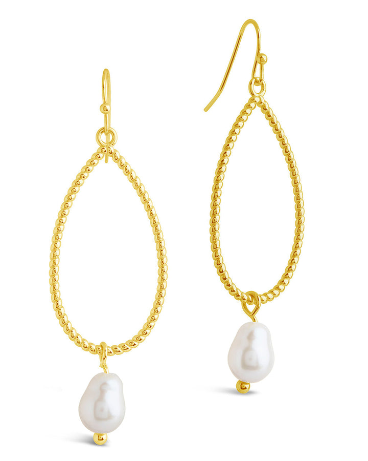 Elyse Pearl & Oval Drop Dangle Earrings by Sterling Forever