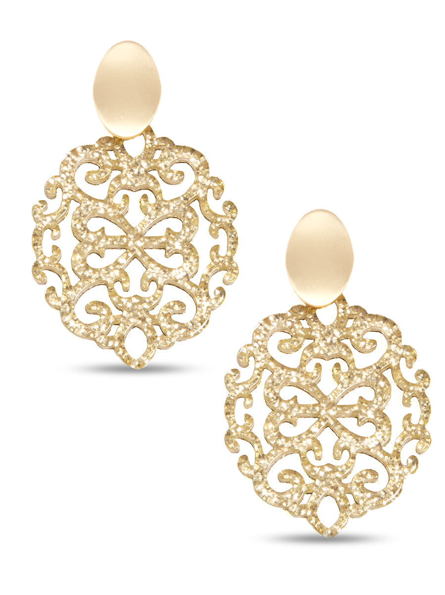 Mia Damask Drop Earring by ZENZII