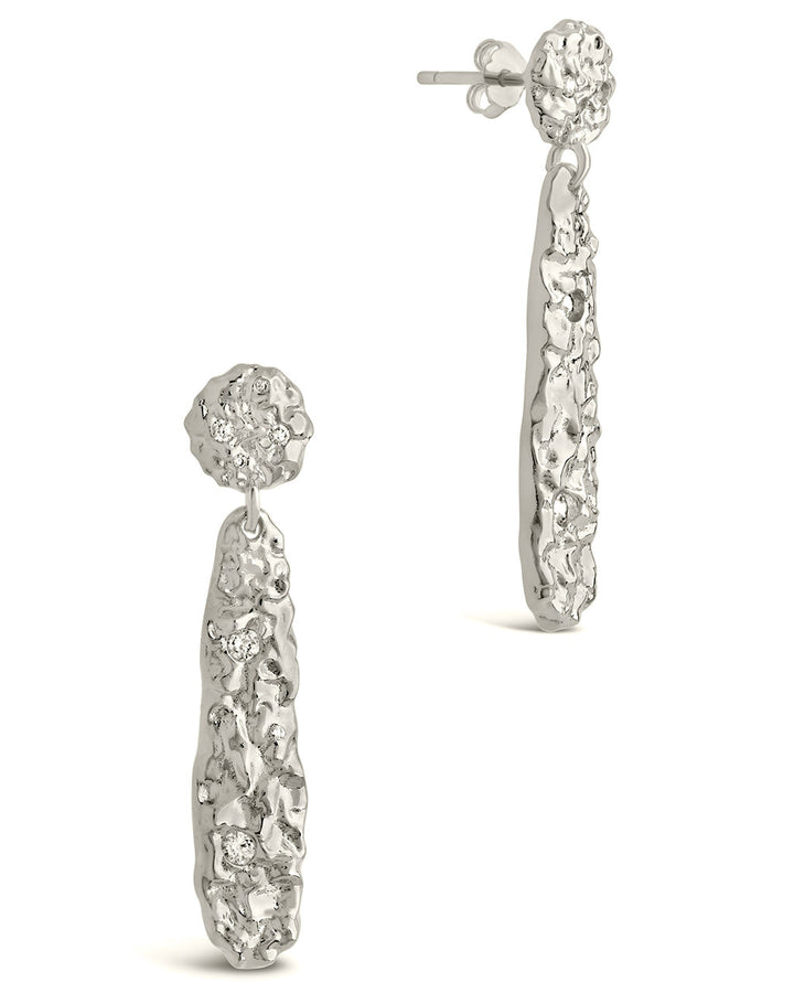 Alina CZ Textured Drop Earrings by Sterling Forever