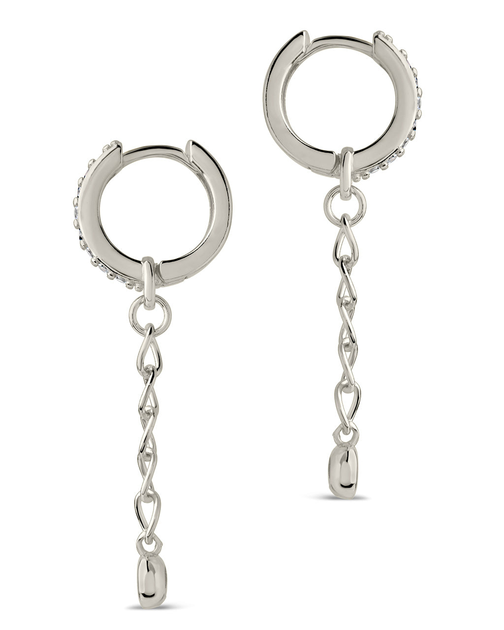 Maxine CZ Micro Dangle Hoop Earrings by Sterling Forever