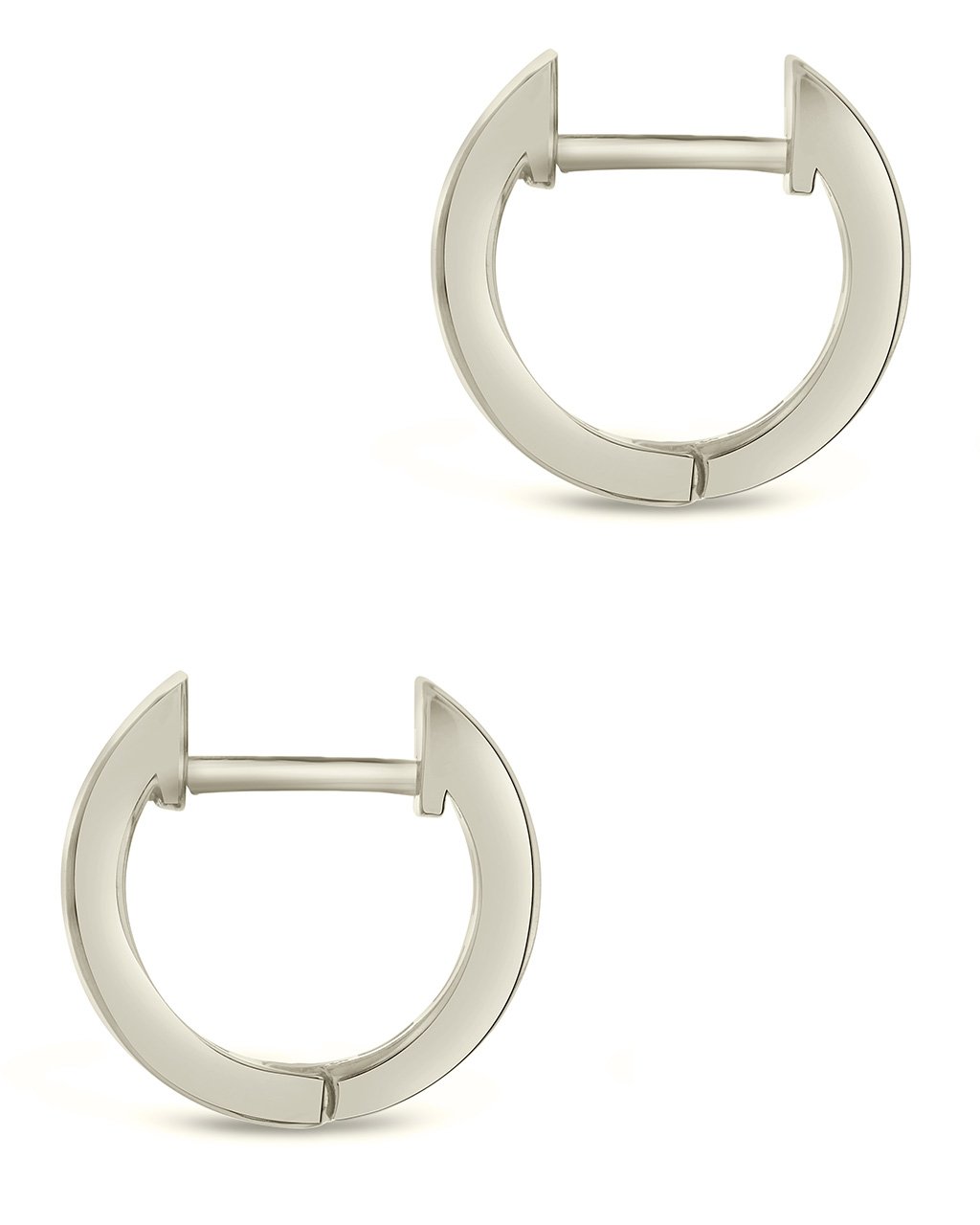 Sterling Silver CZ Baguette Micro Hoop Earrings by Sterling Forever