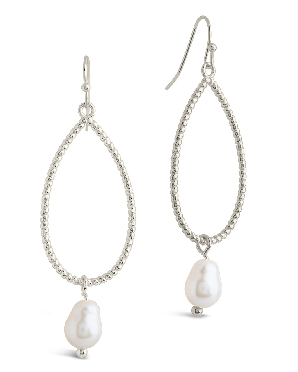 Elyse Pearl & Oval Drop Dangle Earrings by Sterling Forever