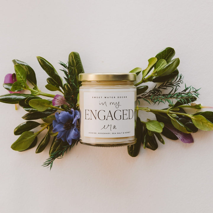 In My Engaged Era Soy Candle - Clear Jar - 9 oz (Wildflowers and Salt) by Sweet Water Decor