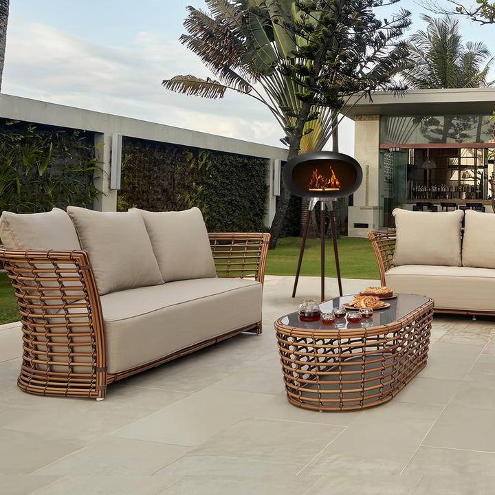 Tripod Indoor + Outdoor Ethanol Fireplace by EP Light