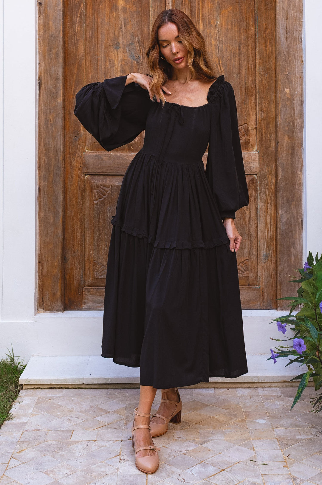 Floriana Long Sleeve Midi Dress by Bali ELF