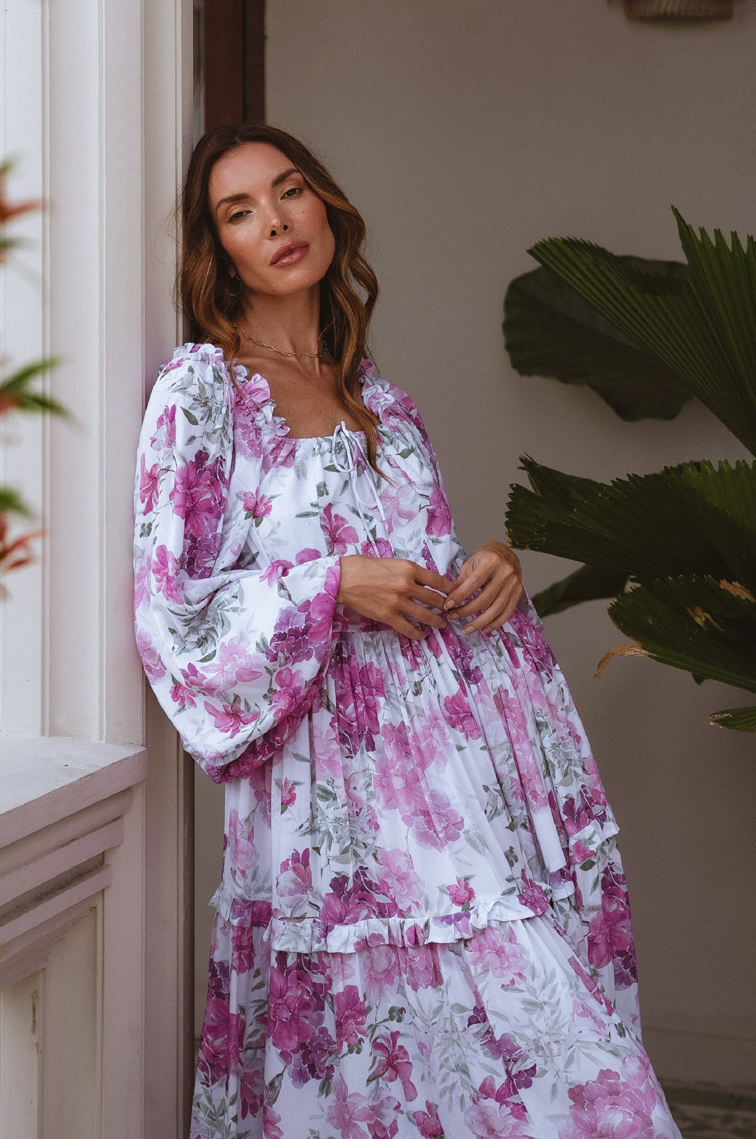 Floriana Long Sleeve Midi Dress by Bali ELF