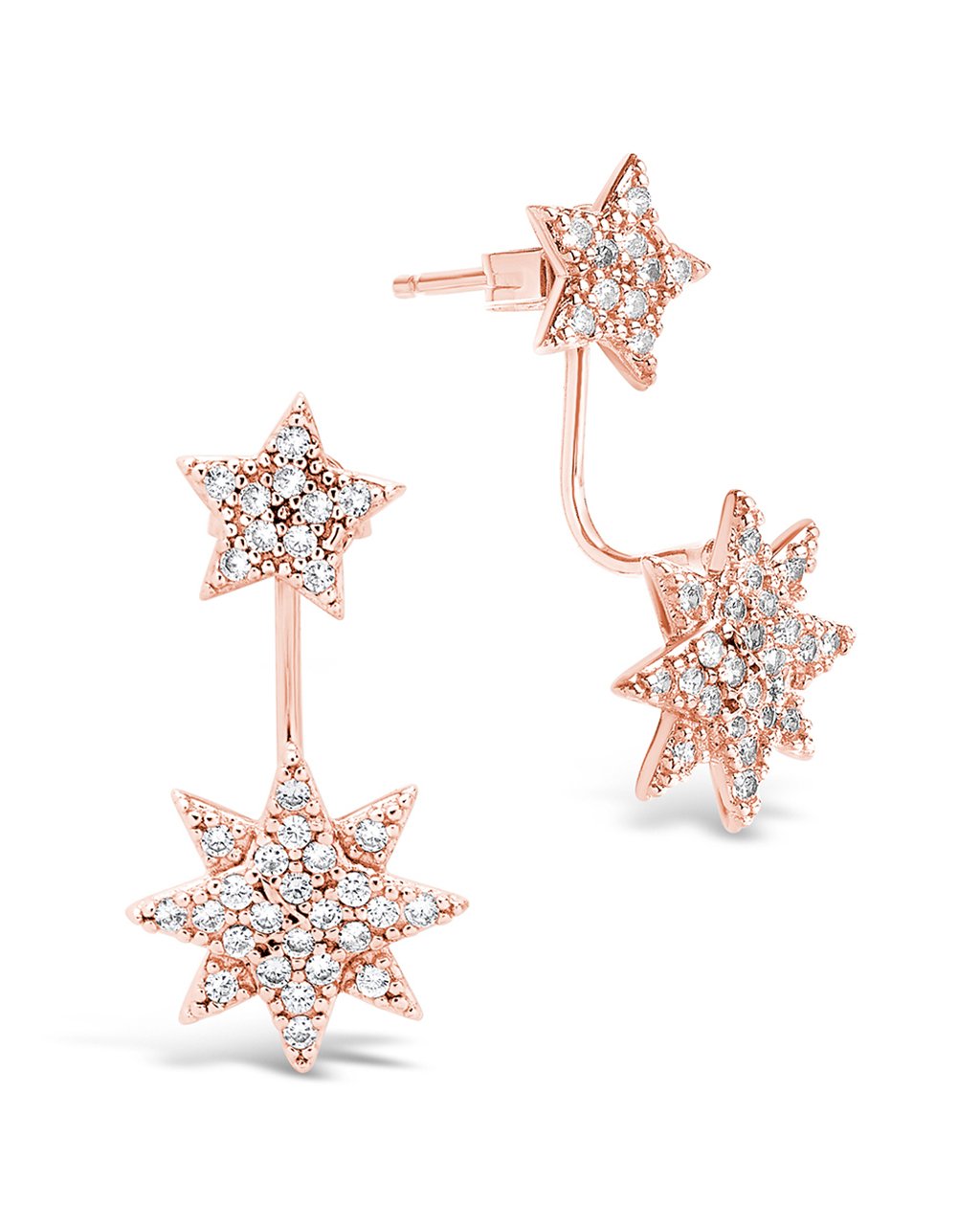 CZ Starburst Jacket Earrings by Sterling Forever