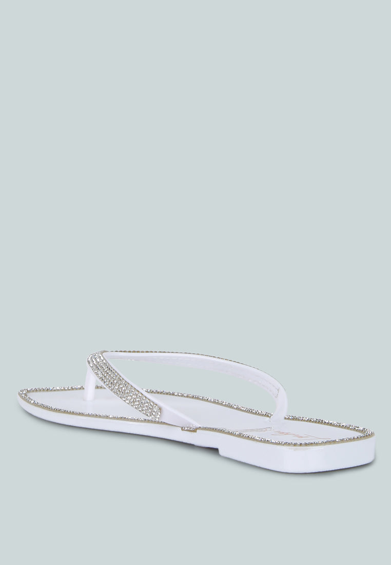 golightly diamante stud detail thong flats by London Rag