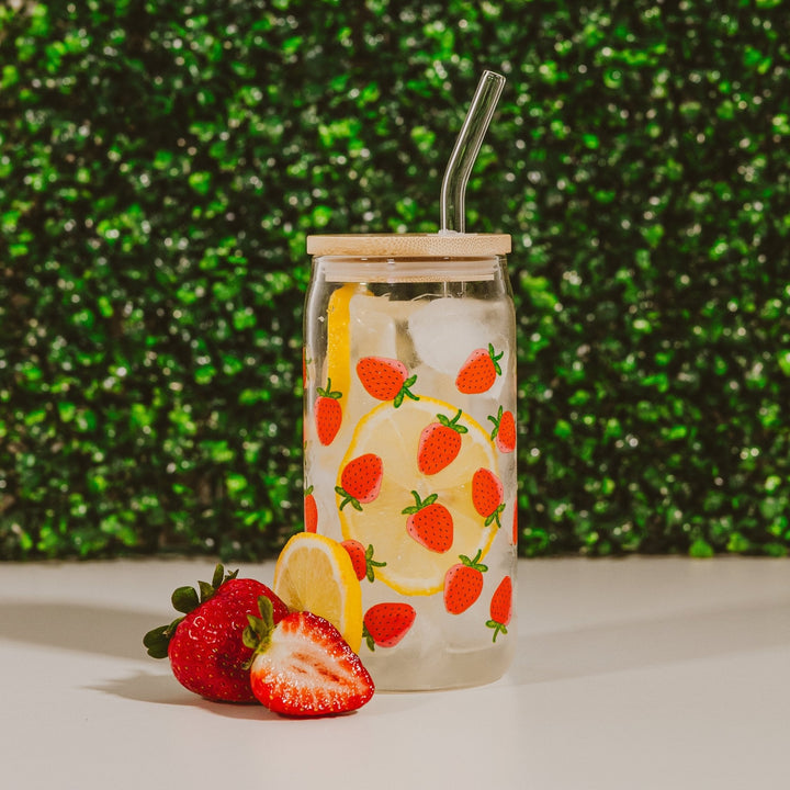 Strawberry Can Glass - 17 oz by Sweet Water Decor