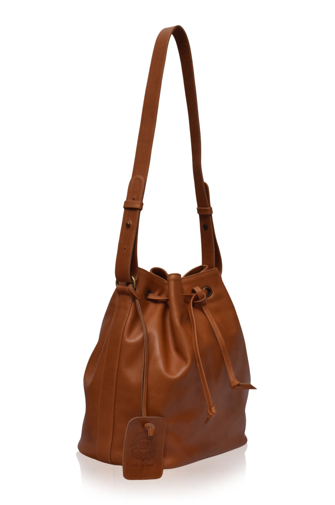 Geneva Drawstring Leather Bag by ELF