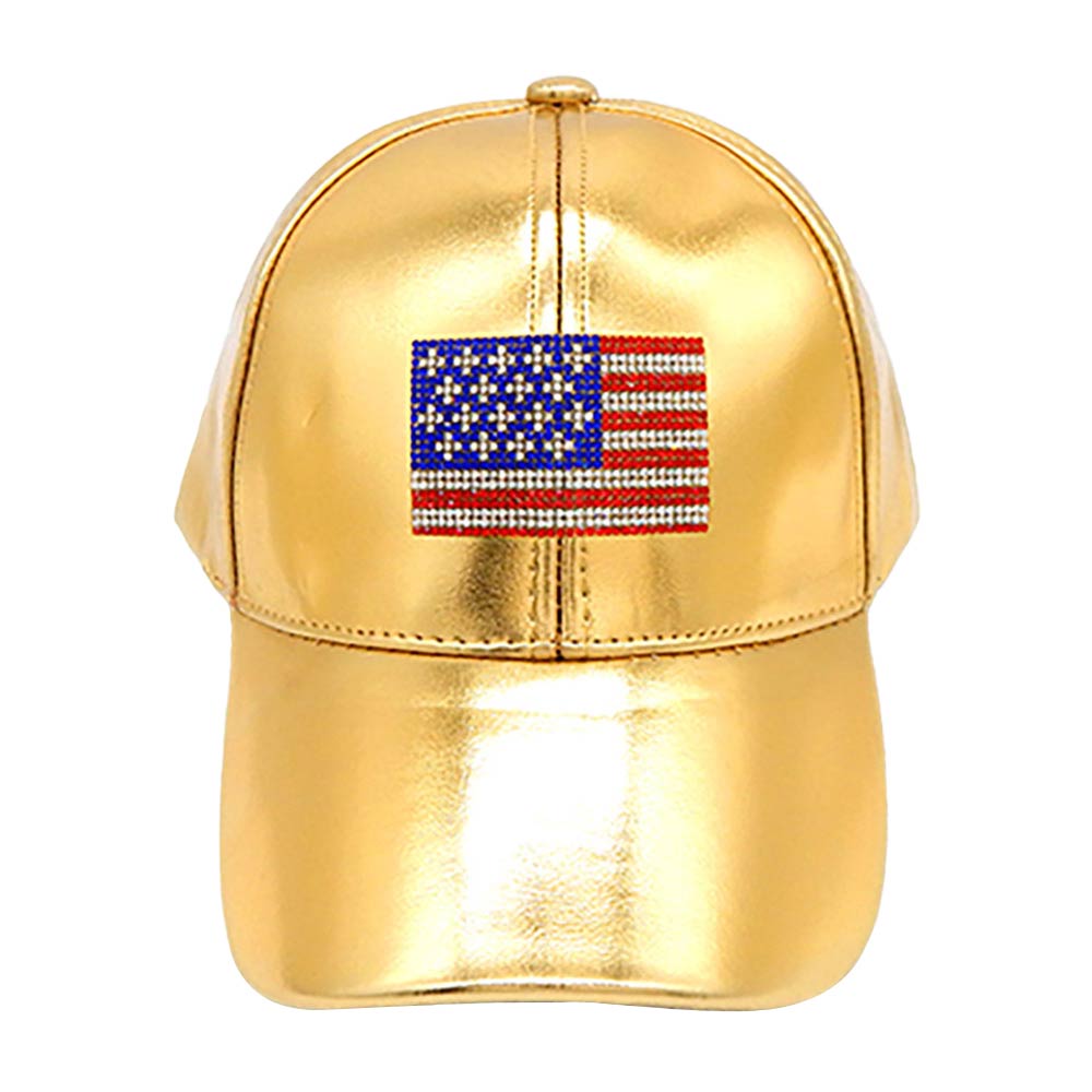 Bling American USA Flag Baseball Cap by Madeline Love