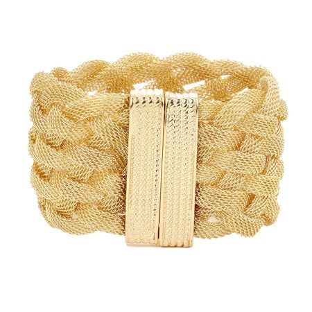 Braided Metal Mesh Detail Magnetic Bracelet by Madeline Love