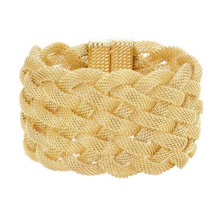 Braided Metal Mesh Detail Magnetic Bracelet by Madeline Love