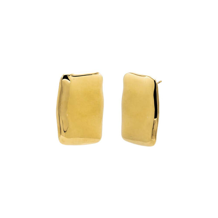 Solid Large Rectangle Button Stud Earring by By Adina Eden