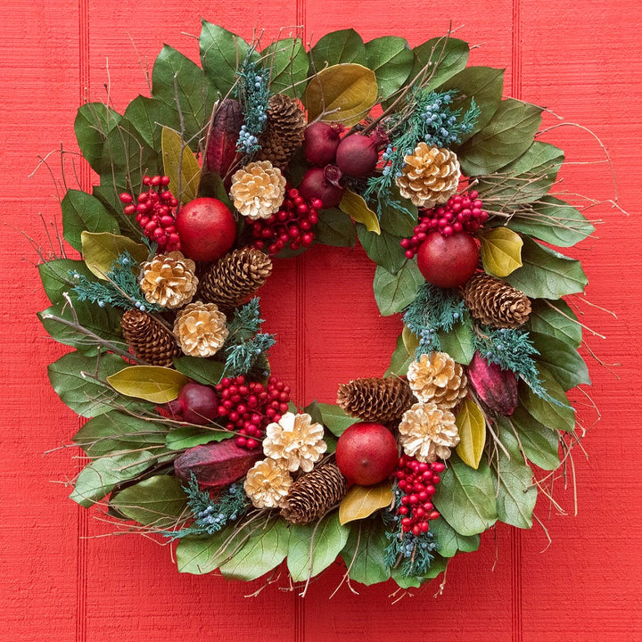 Golden Pinecone & Pomegranate Wreath by Andaluca Home