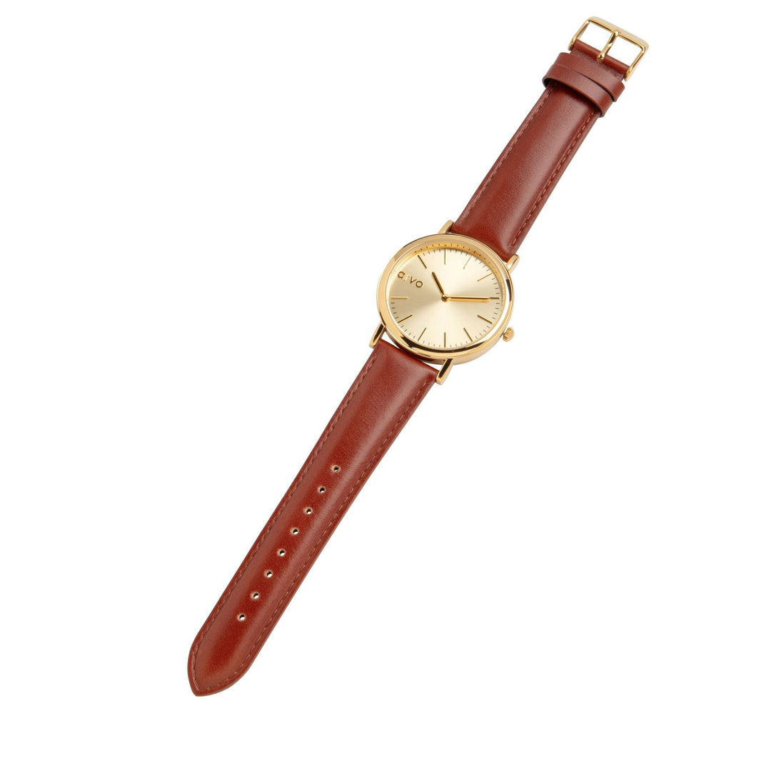 Arvo Gold Time Sawyer Watch - Brown Leather by Arvo