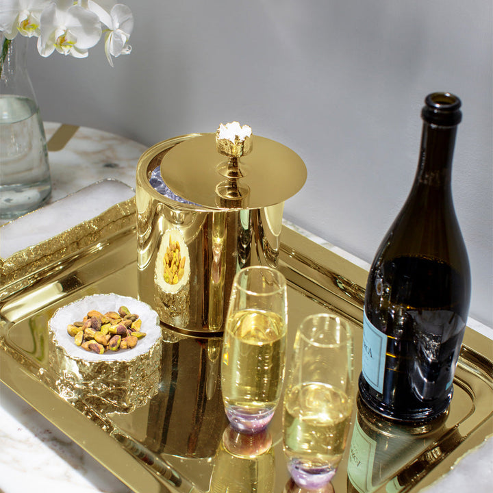 Hospitality Ice Bucket, Gold & Crystal by ANNA New York