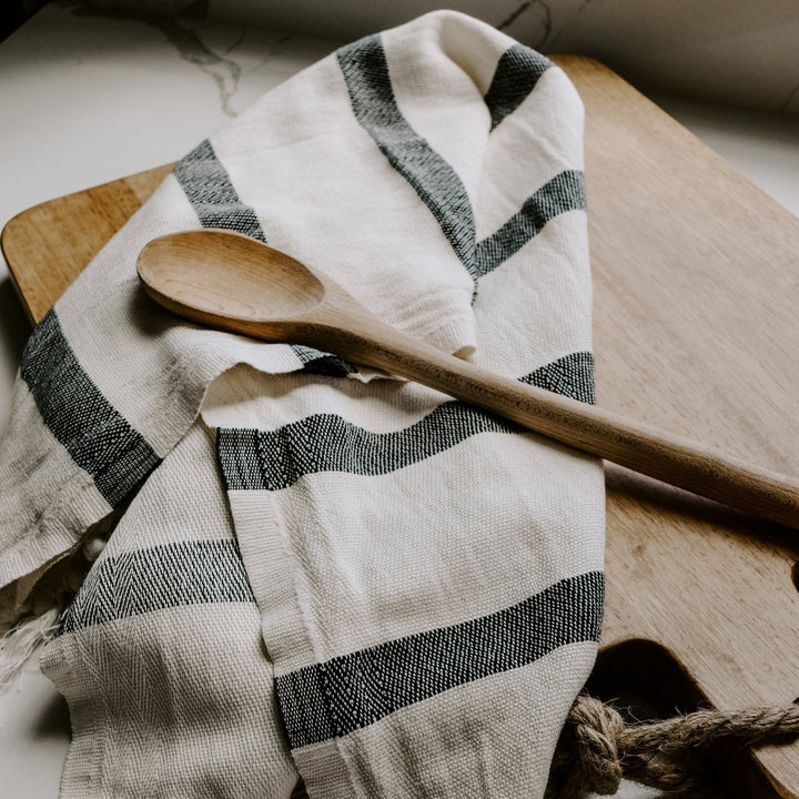 Turkish Cotton + Bamboo Hand Towel - Single Stripe by Sweet Water Decor