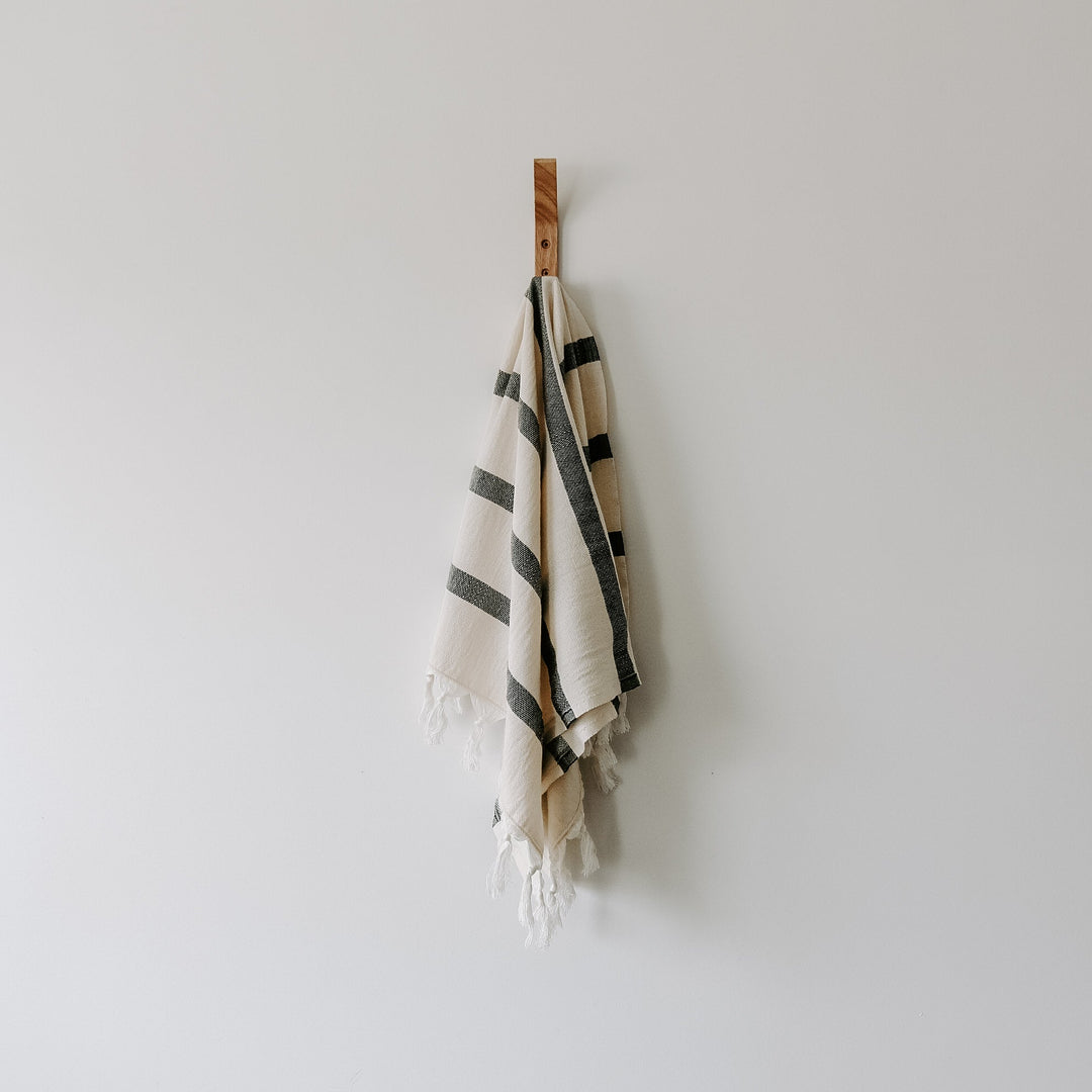 Turkish Cotton + Bamboo Hand Towel - Single Stripe by Sweet Water Decor