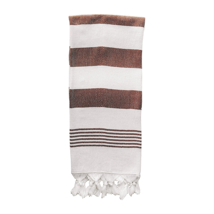 Turkish Cotton + Bamboo Hand Towel - Neutral Stripes by Sweet Water Decor