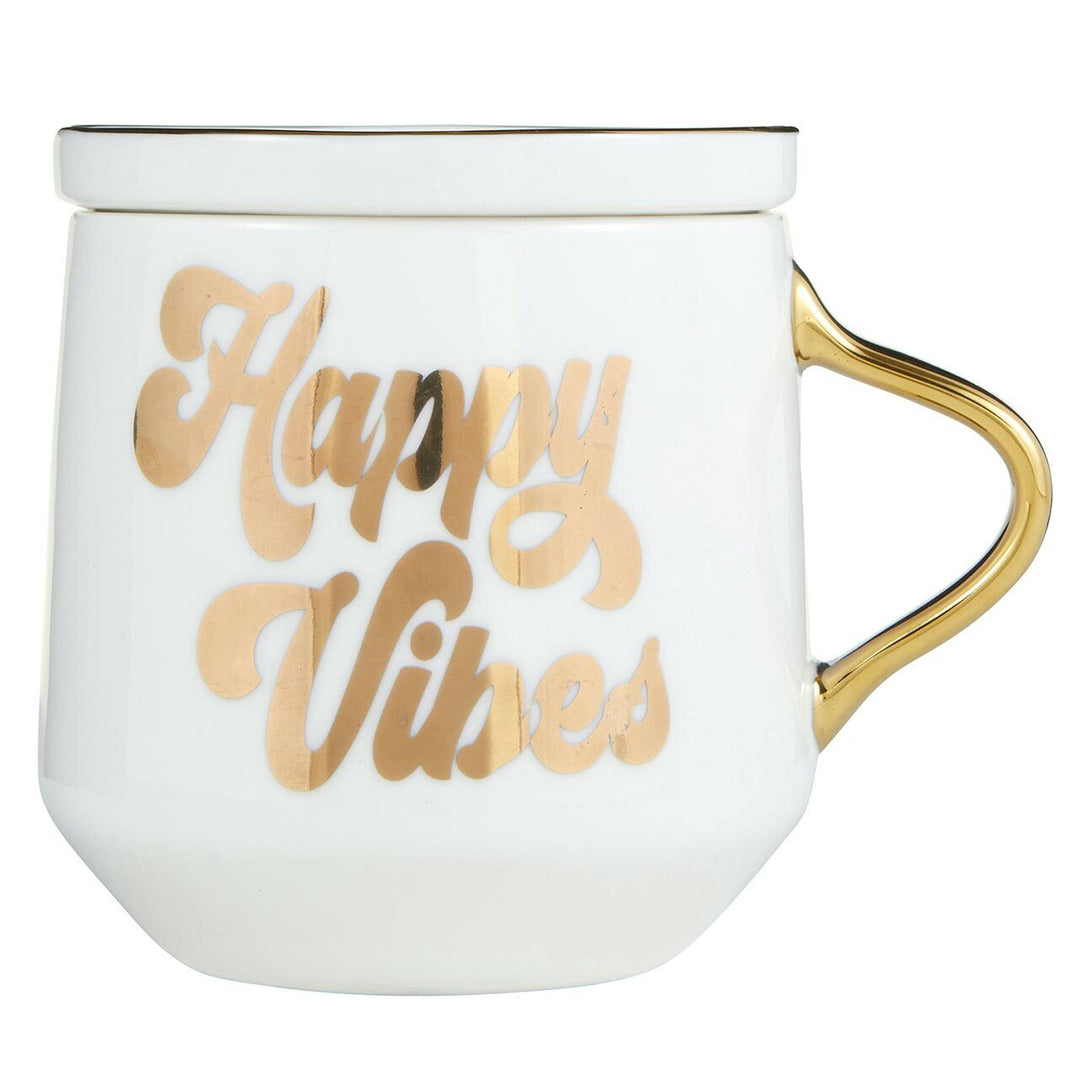 Happy Vibes Mug & Coaster Lid in Groovy Tie-Dye by The Bullish Store