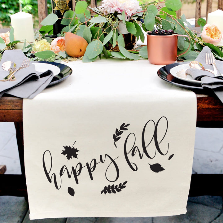 Happy Fall Canvas Table Runner by The Cotton & Canvas Co.