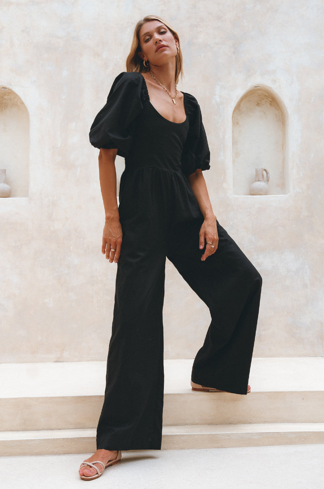 Heaven Bay Linen Jumpsuit by ELF