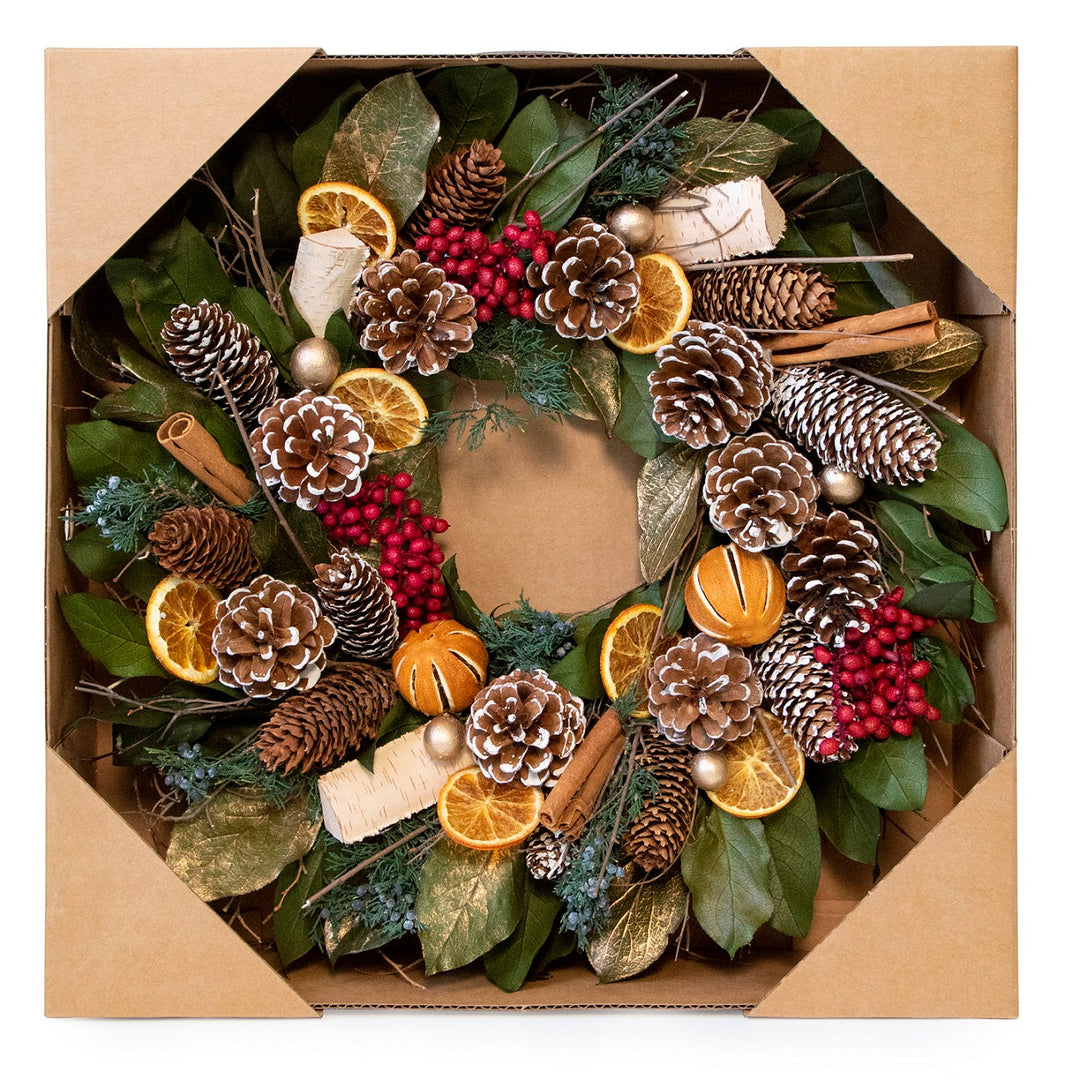 Cinnamon Orange & Pinecone Wreath by Andaluca Home