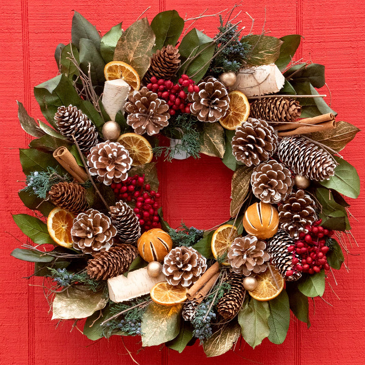 Cinnamon Orange & Pinecone Wreath by Andaluca Home