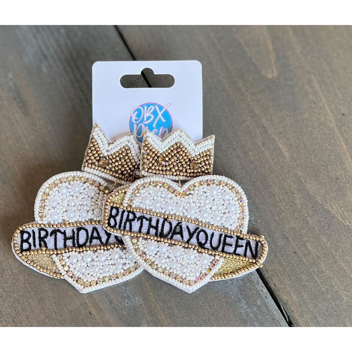 Birthday Queen Pearl & Seed Bead Drop Earrings by OBX Prep